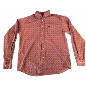 Boy's Cinch Long Sleeve Shirt Size Teens XXL (16-18) Orange/Purple Color